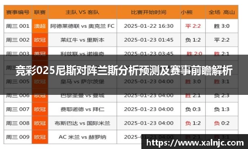 竞彩025尼斯对阵兰斯分析预测及赛事前瞻解析