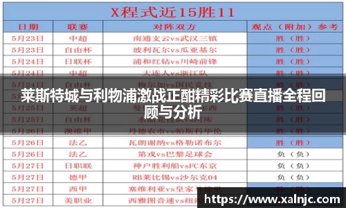 莱斯特城与利物浦激战正酣精彩比赛直播全程回顾与分析